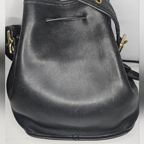 Coach Vintage 9952 Lula "Smith's Legacy" Black Leather Drawstring Bucket Bag - Picture 10 of 16